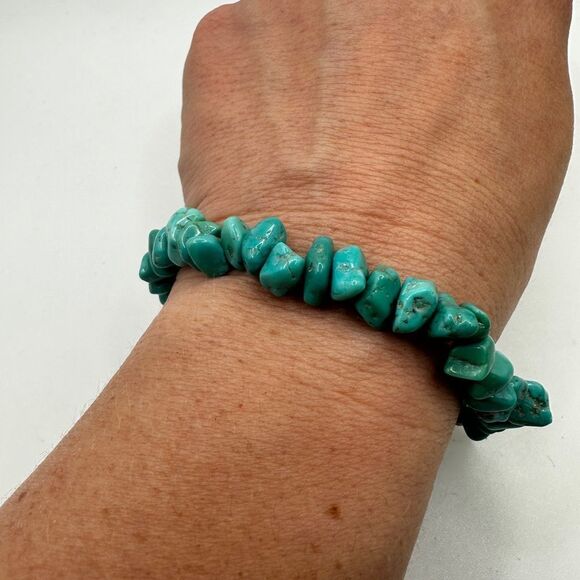 Revived Carolyn Pollack 7.5" turquoise chip bracelet in sterling silver! - Picture 4 of 10